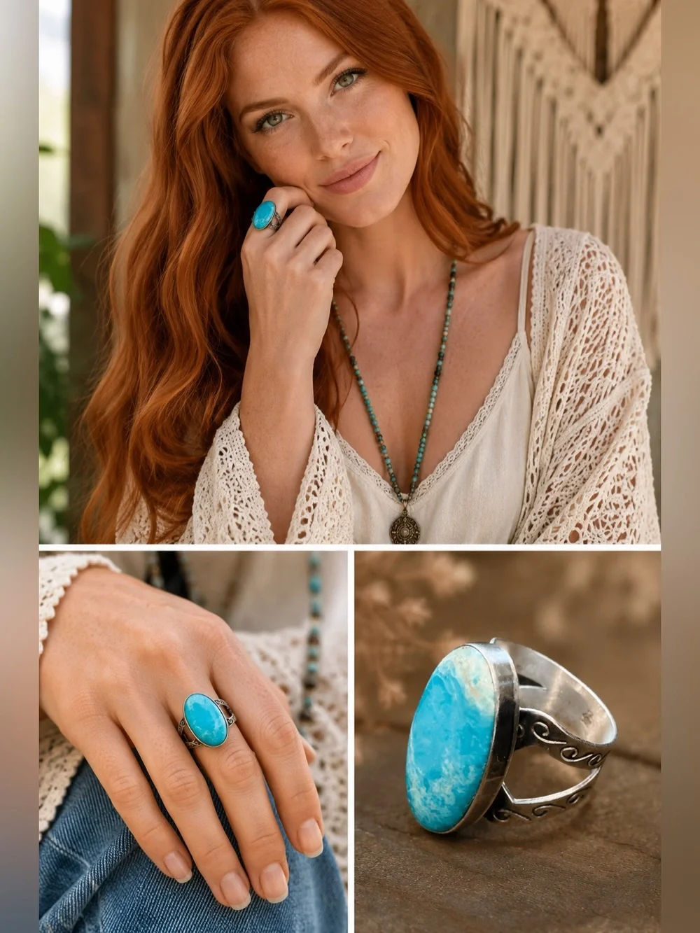Jay King DTR Sterling Silver 925 Oval Kingman Turquoise Statement Ring